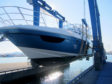 Dressing boat in a balloon (Nautimar Zadar). Yacht painting and boat care in Croatia.